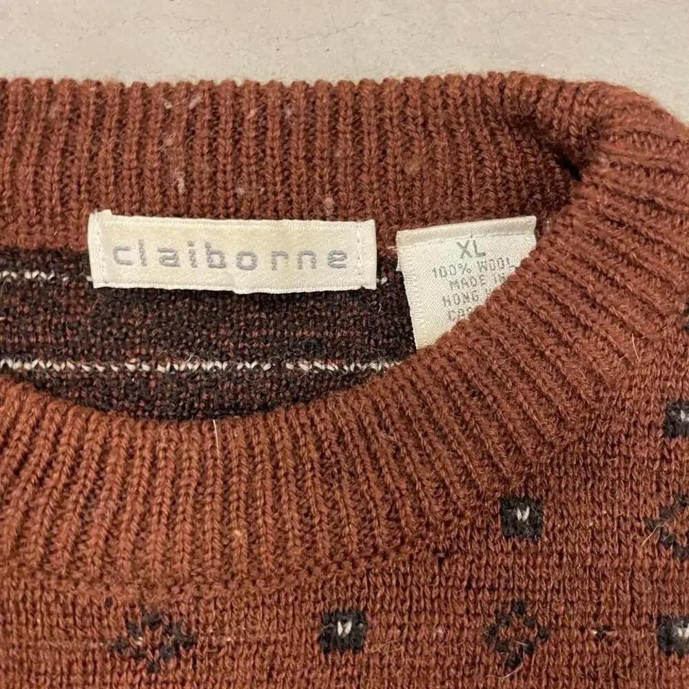 vintage y2k Claiborne patterned sweater